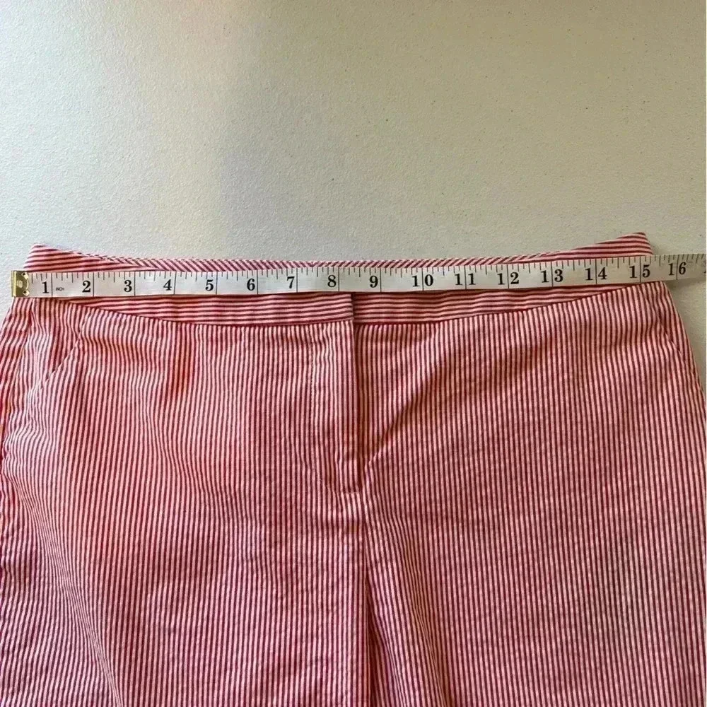 Halogen Taylor Fit Womens Cotton Stretch Bermuda Shorts‎ 4 red striped